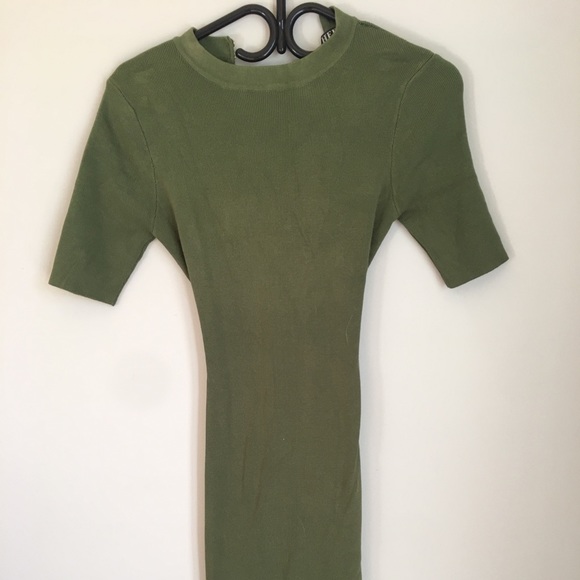 Lace up Khaki green dress - Picture 1 of 3